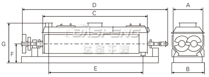 空心桨叶干燥机结构示意图